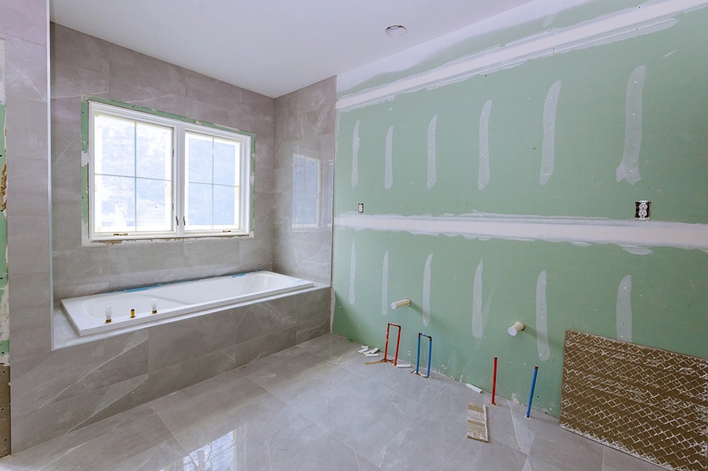 Bathroom remodel plumbing rough-in